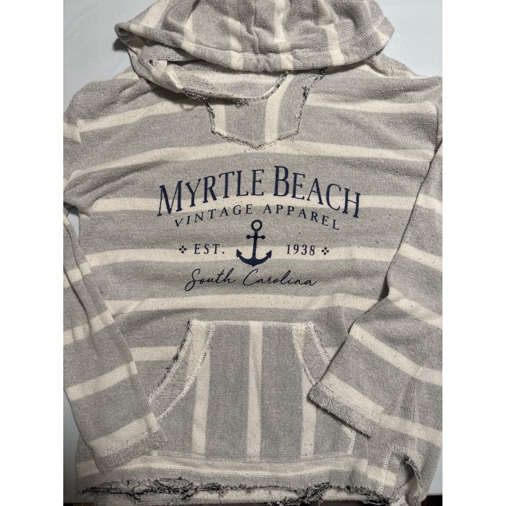 Ocean‎ Drive Myrtle Beach Vintage Apparel Striped Hoodie S